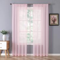 Cortinas De Tulle Transparentes De Color Sólido Modernas Para Decoración De Ventanas En Hogar Cortinas Voile Transparentes Para Sala De Estar 100cmX200cm - details 7