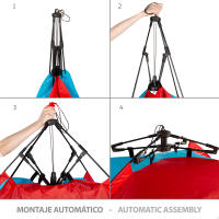 AKTIVE Paravientos playa, 213x133x120 cm, Tejido poliéster 170T, Columna de agua 300 mm, Peso tienda 2 kg, Tienda campaña montaje rápido, Cortavientos playa, Carpa de playa, Tienda de campaña 4 personas - details 2
