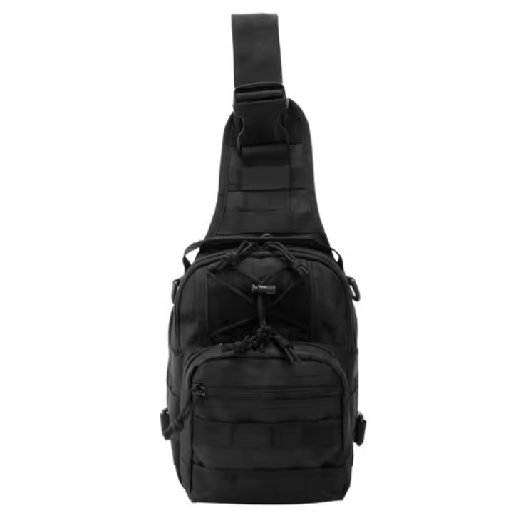 Bolsa de pecho para hombre de gran capacidad Oxford bolsa de pecho impermeable con correa de hombro ajustable negro tamaño libre W - 1