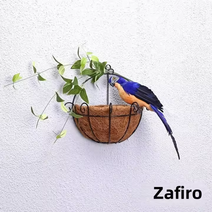 Decoración Creativa Y Artesanal De Papagayo Animal Miniatura Para Jardín 25/35cm Adorno De Paja Con Plumas Para Jardín Y Escritorio - 1