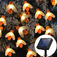 Luces De LED En Forma De Abeja Solar Para Jardín Balcones Árboles Decoración De Fiesta Navidad Halloween 12m/7m/5m - details 0