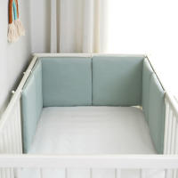 LALA - Juego de ropa de Cama para Cuna de Bebe, Valla anticolisión para Bebe, Dark Green Gongsatin, 30x30x6, lavado de piezas enteras. - details 0