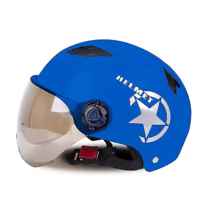 Casco de Coche de motor Eléctrico Scooter Bike Open Face media Gorra de Béisbol Anti-UV casco de Seguridad casco de Bicicleta ajustable - 1