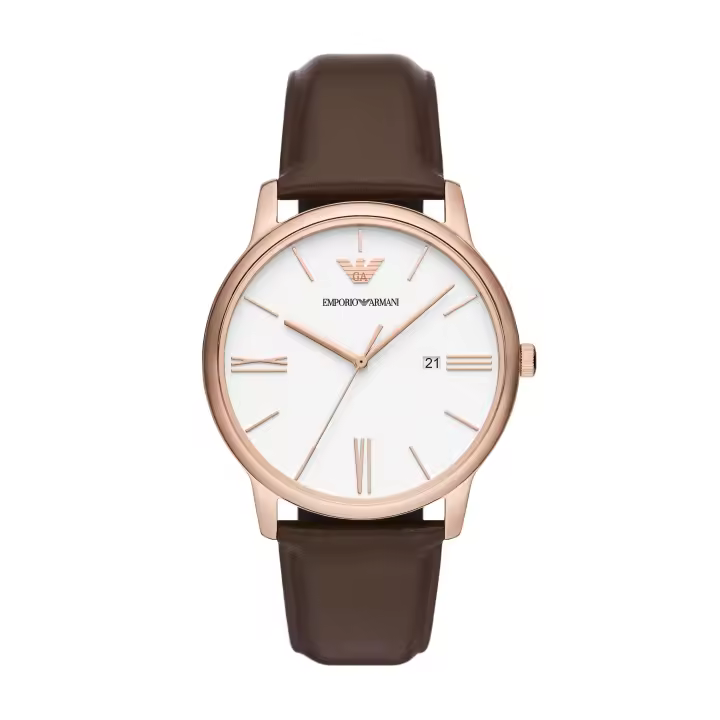 Emporio Armani Reloj PRO-PLANET LEATHER，BROWN，QUARTZ/3 HAND DATE AR11572 - 1