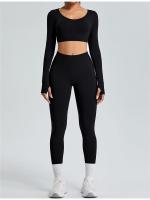 Nuevas Leggings De Yoga Para Mujer De Color Sólido Con Cintura Elástica Tallas Pequeñas Sin Costuras Levantadoras Y Adelgazantes De Piernas Fitness De Longitud Del Tobillo - details 0