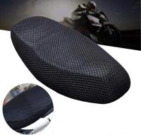 Funda de cojín de asiento de motocicleta, funda de sillín universal Funda de asiento de cojín de malla transpirable Funda de cojín de asiento de tela Oxford antideslizante negro, L - details 0