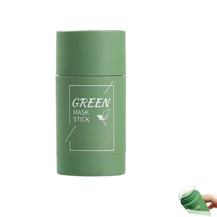 Mascarilla de té verde Lukcr, mascarilla de limpieza profunda en barra de té verde, mascarilla de té verde para eliminar puntos negros (2 unidades) - 1
