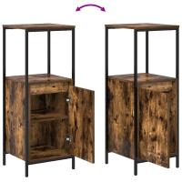 Set de muebles de baño de 3 piezas en roble ahumado y madera trabajada - details 5