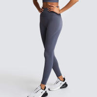 Leggings De Yoga Sin Costuras Para Mujer Levantador De Glúteos Deportivos De Fitness Y Gimnasio Pantalones De Running Terciopelo De Nylon De Cintura Elástica - details 1