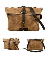 Mochila De Motocicleta Vintage Para Hombre Impermeable De Lona Y Cuero Retro Bolsa De Asiento Trasero Motocross Estuche Lateral De Motociclista Marrón - details 9