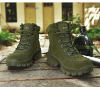 Botas De Combate Desérticas Para Hombres Botas Tácticas De Entrenamiento Especial Fuerzas Botas De Montañismo Ligeros Antideslizantes Suela De TPR Cubierta Superior De Cuero De Vaca - details 6