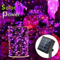 Luces De Halloween LED Solares Para Jardín 1000LED 100M Lámpara Solar Para Decoración De Árbol De Navidad Luz Morada Naranja - details 9