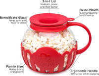 2.25QT Popper De Palomitas Con Vidrio Y Tapa De Silicona Para Microondas Seguro Al Calor JT186 Herramienta De Hornear Y Pastry - details 1