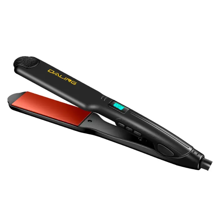 Alisador de pelo con pantalla de temperatura, plancha de pelo para alisar, modelo de salón profesional negro, alisador y rizador, pantalla LCD, Plancha de pelo plana de alta temperatura - 1