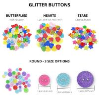 50pcs Botones De Resina Estrella Corazón Mariposa Redondos Brillantes Para Costura Ropa Scrapbooking Tarjetas DIY Manualidades - details 1