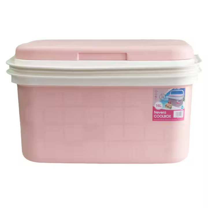 KROWN - Nevera Portátil Térmica, Color Rosa Pastel, Polipropileno, Ideal para Actividades al Aire Libre en el Jardín, Camping, Barbacoas, Picnic, Playa, Caja Rígida Térmica - 1