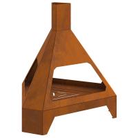 vidaXL Hoguera con Chimenea 50x43x52 cm Acero envejido - details 1