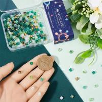 Kit De Hacer Collares Con Cuentas De Vidrio Cuadradas 4mm 6 Colores Transparentes Verde AB Platinado Facetadas 300Pcs Por Caja - details 2