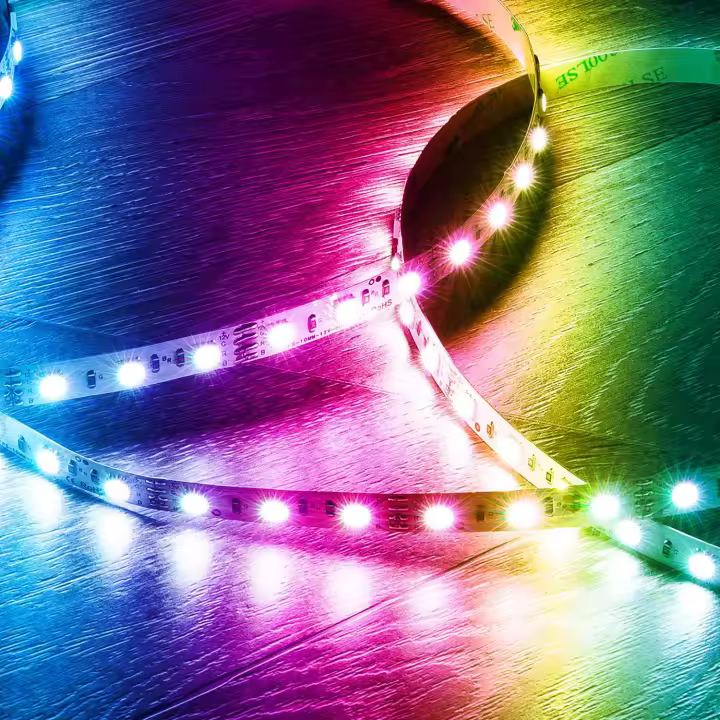 Ledkia Tira LED 12V RGB SMD 60 LED/m 5m 9W/m Ancho 10mm Corte 5cm IP20 RGB - 1