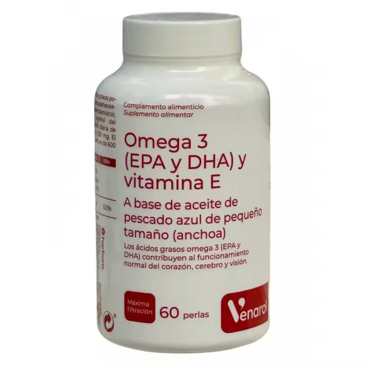Omega 3 (EPA y DHA) y vitamina E 60 perlas de 1.408 mg de Herbora - 1