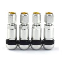 4pcs Valvulas De Neumáticos Para Coche Y Motocicleta Universal De Aluminio Sin Tubo Cubiertas De Boquilla De Goma Negro Plateado Gris - details 2