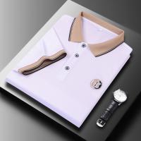 Camisa Polo Casual Para Hombres Con Bordado Manga Corta Color Sólido Moda Top Antigüedad Primavera Otoño Algodón Blends - details 6