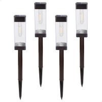 Aktive - Set de 4 balizas solares LED 6 lúmenes, iluminación para jardín, senderos y caminos, luz cálida, carga solar, sensor de luz, IP44, instalación sin cables - details 0