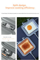 Placa De Hornear Sándwich CAMPINGMOON Antiadherente Doble Cara Para Tostadas Y Pan Sándwich Versátil Clip De Desayuno Para Camping - details 5