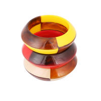 Pulsera De Acrílico Vintage Para Mujer Moda Bangles Resina Geométrica Ancha De Colores Mixtos Pulsera De Encanto Joyería Nueva - details 4