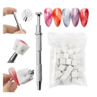 50pcs Esponja De Uñas Ombre Con Pluma De Agarre Herramienta De Tapa Francesa Para Manicura Delineador De Uñas Suave - details 0