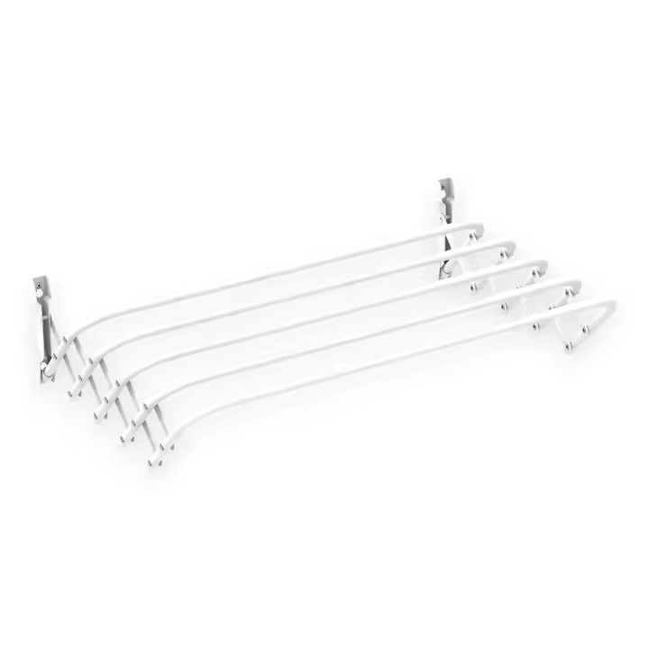 Tendedero Metálico Extensible Blanco - 80cm - 4 Metros Útiles - Tendero Retráctil para Interiores y Exteriores - Karawan - 1