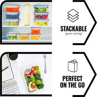 Juego De Contenedores De Alimentos Para Cocina 10 Piezas 840ML Seguros Para Microondas Y Lavavajillas BPA FREE Con 10 Pegatinas Y Marcador - details 6