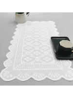 Corredor De Mesa Minimalista Moderna En Blanco Con Encaje Decoración Nórdica Para Mesa De Comedor Teléfono Y TV Alfombra Decorativa De Poliéster 100% - details 5
