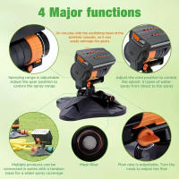 Riega Juego De Jardín Con 16 Agujeros Cabezal Giratorio De 180° Sistemas De Riego Automáticos Cobertura Amplia - details 3