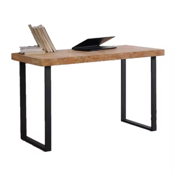 Skraut Home - Escritorio NATURAL - Mesa de Estudio - 120 x 60 x 73 cm - Escritorio de color Roble - Patas Metálicas - 1