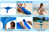 Carpa De Playa Al Aire Libre Refugio Del Sol Para Camping Sombrilla Unipersonal Impermeable Y Antiviento UPF50+ Portátil Para Familia - details 12