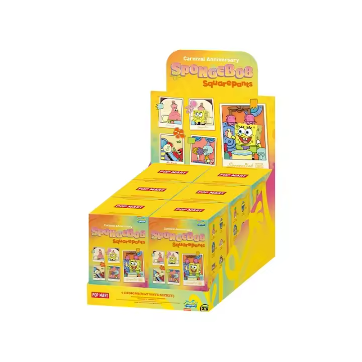 Figura De Decoración De Escritorio Spongebob Squarepants Serie De Aniversario Del Carnaval Pop Mart Estrella De Tarta Regalo De Cumpleaños - 1