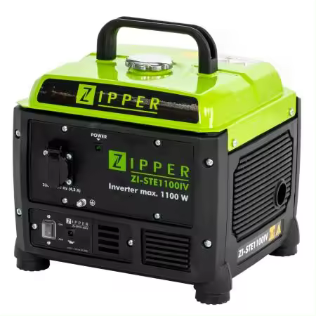 Generador Eléctrico Zipper ZI-STE1100IV - Potencia 1300W - Velocidad Máxima 4800 RPM - Cilindrada 53.5cc - Depósito 4.2L - Autonomía 5.4 Horas - 1