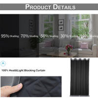 Cortinas Negras Aislantes De Calor Con Capa Impermeable Y Ventilación Para Patio Exterior Resistente Al Viento Y a Invierno Decorativas Para Sala De Estar Y Dormitorio - details 14