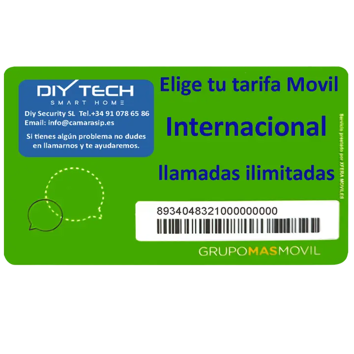 TARJETA SIM , DIYTECH MOBILE Tarifa Móvil Internacional con llamadas ilimitadas - 1