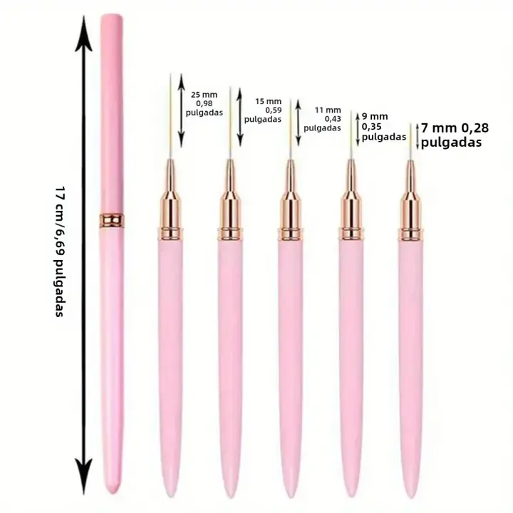 LULAA Set De Pinceles Para Arte De Uñas Con Línea Fina Para Dibujar Punk Y Detalles Longitud De Línea Larga Para Manicura Y Uñas Gel - 1