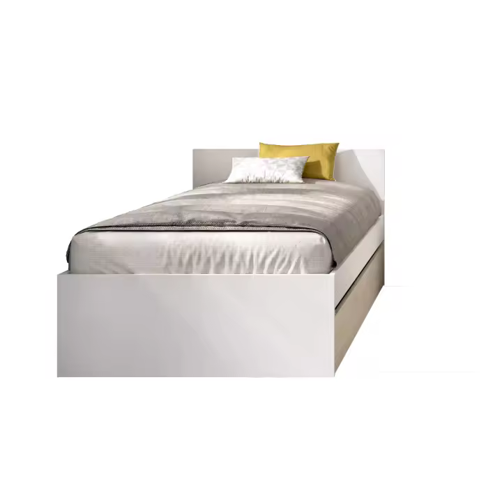 DEKIT GRUPO RIMOBEL TOP - CAMA DE 90X190 CON ARRASTRE - BLANCO / NATURAL - 67 x 95,8 x 194,8 - 1