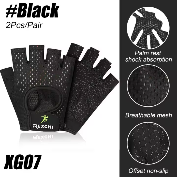 1Pair Gym Gloves Fitness Weight Lifting Gloves Body Building Training Sports Exercise Cycling Sport Workout Glove for Men Women - 1