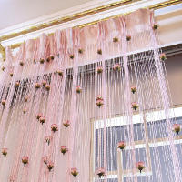 Cortina De Encaje Floral Romántica Con Borlas Para Decoración De Sala De Estar Y Salón De Belleza Divisoria De Puerta Translúcida Y Elegante - details 6
