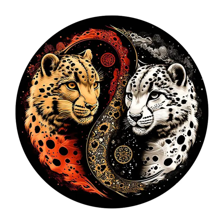 Rompecabezas De Madera Yin Yang Doble Tigre Para Niños Y Adultos Con Piezas En Forma De Animales Regalos De Cumpleaños Y Fiestas - 1