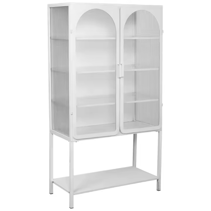 Vitrina de metal lac blanco de 2 puertas 88x44x160 - 1