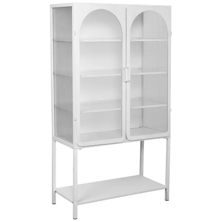 Vitrina de metal lac blanco de 2 puertas 88x44x160 - 1