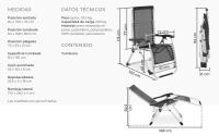 Tectake - Tumbona CLOUD plegable y ajustable sin niveles, Súper cómoda con tejido de textileno transpirable, Un cabezal y un cojín reclinable muy gruesos y extraíbles, Respaldo y reposapiés ajustables sin escalonamientos - details 4