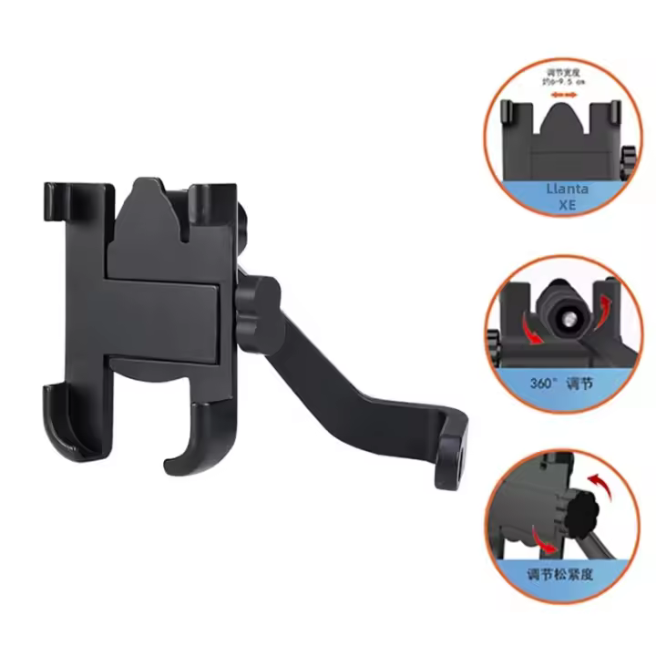 Soporte De Teléfono Para Espejo Retrovisor De Motocicleta SEAMETAL Soporte Rotativo De 360 Grados Para Bicicleta Eléctrica Y Teléfono Móvil - 1