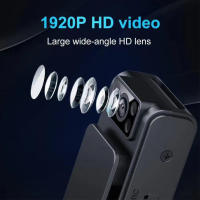 Cámara Digital HD 1080P Con Visión Nocturna IR Mini Cámara Bodada Ángulo Amplio De 130 Grados Micrófono Integrado Reducción De Ruido Duración Hasta 10H - details 0